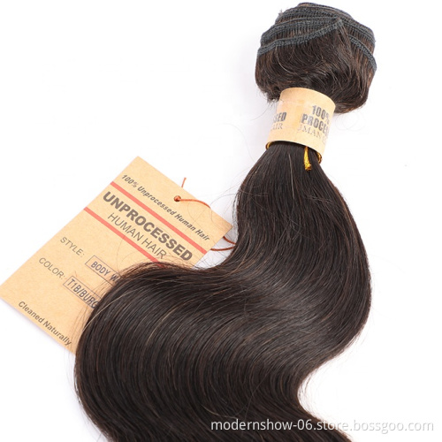 Wholesale Ombre Virgin Hair Bundle body wave two color Hair Extension 1B/BUG Color